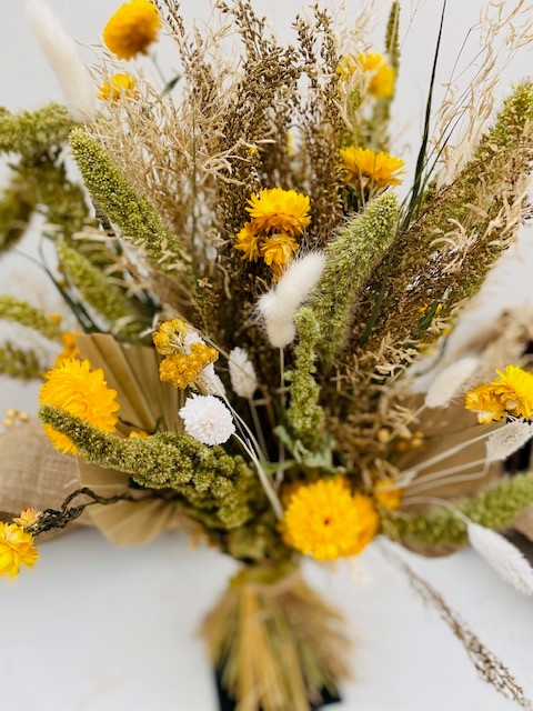 Droogboeket gele tinten - Afbeelding 2