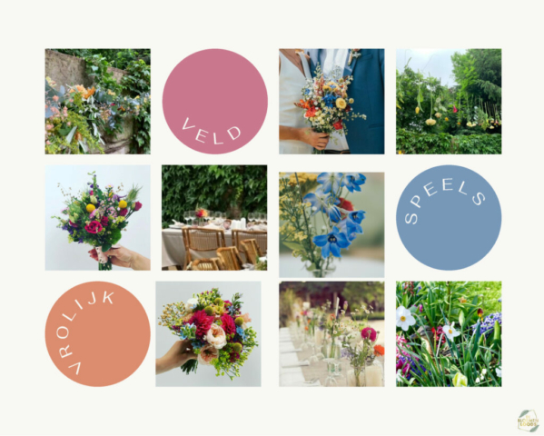 Moodboard huwelijk veld speels vrolijk Moodboard huwelijk veld speels vrolijk