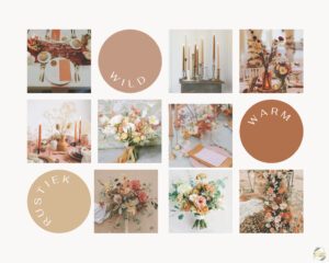 Moodboard huwelijk wild warm rustiek