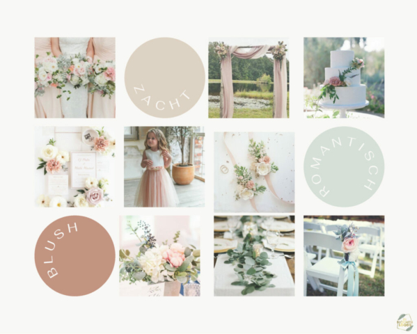 Moodboard huwelijk zacht romantisch blush Moodboard huwelijk zacht romantisch blush