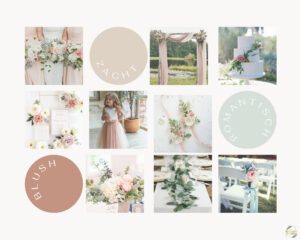Moodboard huwelijk zacht romantisch blush