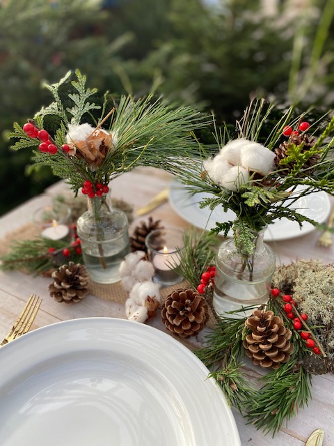 Tafelbox ‘Natuurlijke Kerst’ – Complete kersttafelversiering in een doos