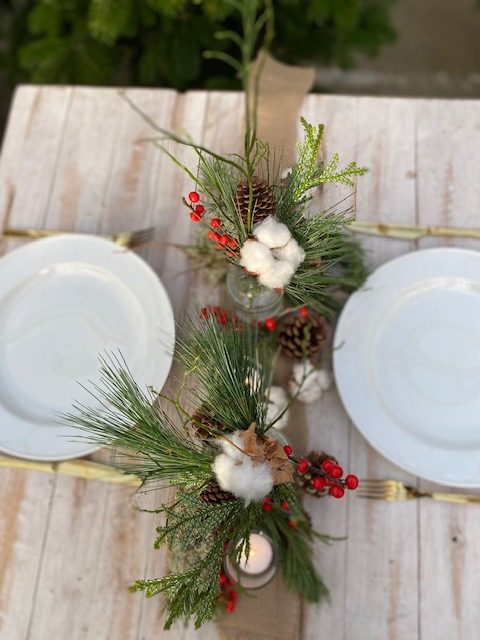 Tafelbox ‘Natuurlijke Kerst’ – Complete kersttafelversiering in een doos - Afbeelding 2